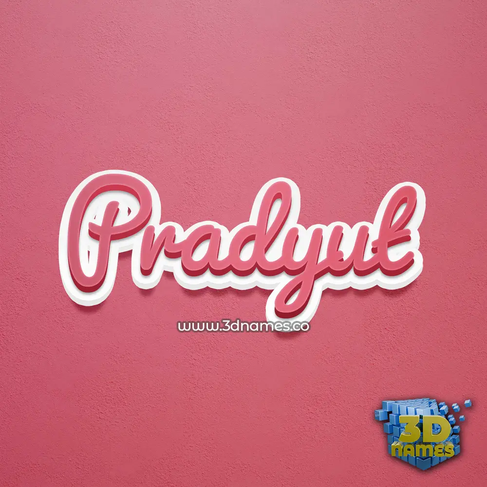 pradyut in Red Scribble style - 3D name wallpaper