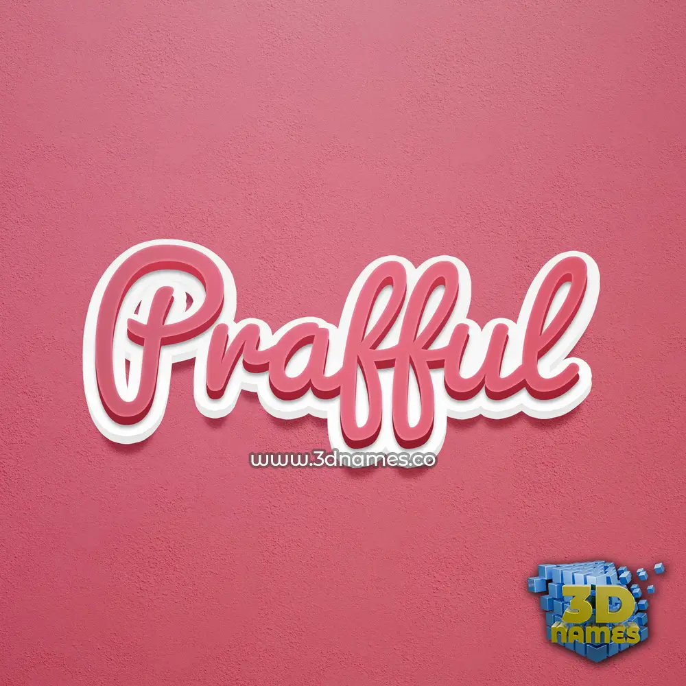 prafful in Red Scribble style - 3D name wallpaper