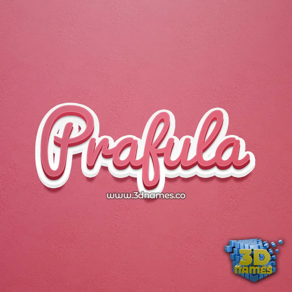 prafula in Red Scribble style - 3D name wallpaper