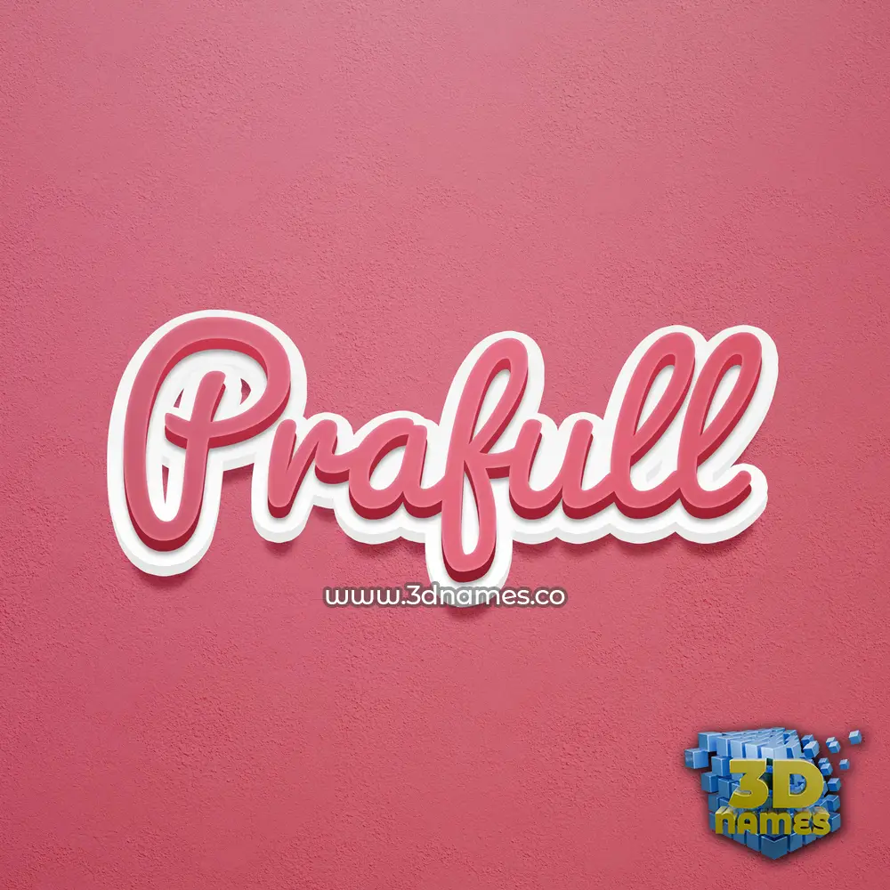 prafull in Red Scribble style - 3D name wallpaper