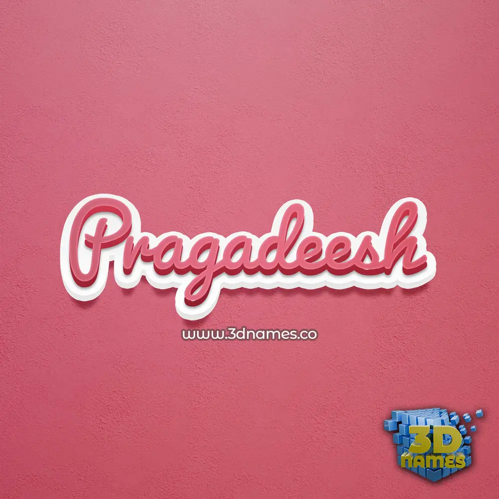 pragadeesh in Red Scribble style - 3D name wallpaper