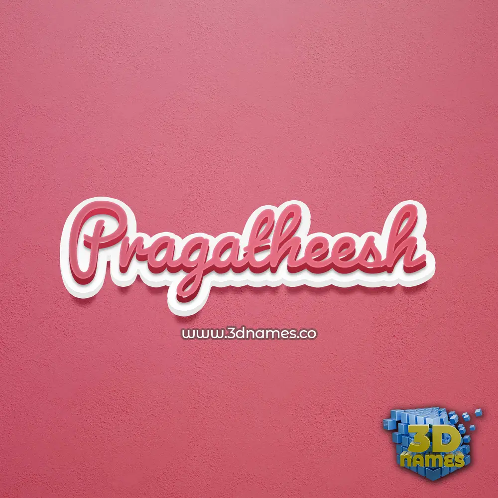 pragatheesh in Red Scribble style - 3D name wallpaper
