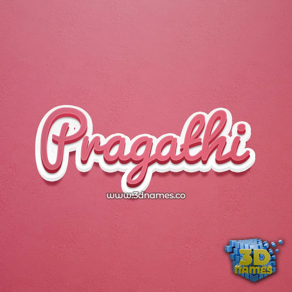 pragathi in Red Scribble style - 3D name wallpaper