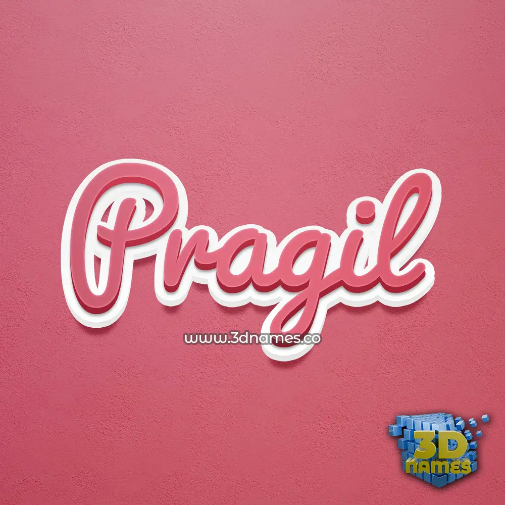 pragil in Red Scribble style - 3D name wallpaper