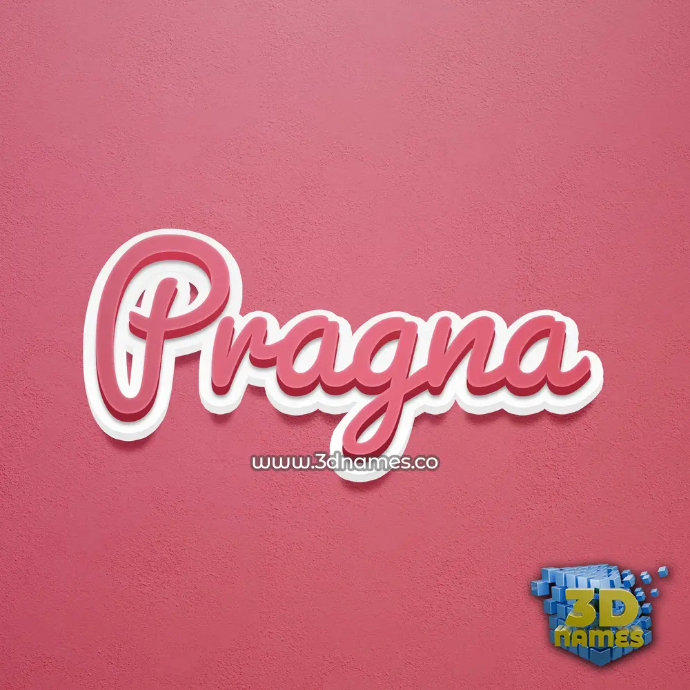 pragna in Red Scribble style - 3D name wallpaper