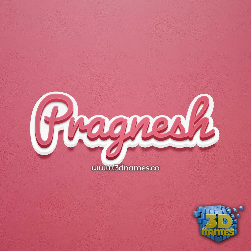 pragnesh in Red Scribble style - 3D name wallpaper