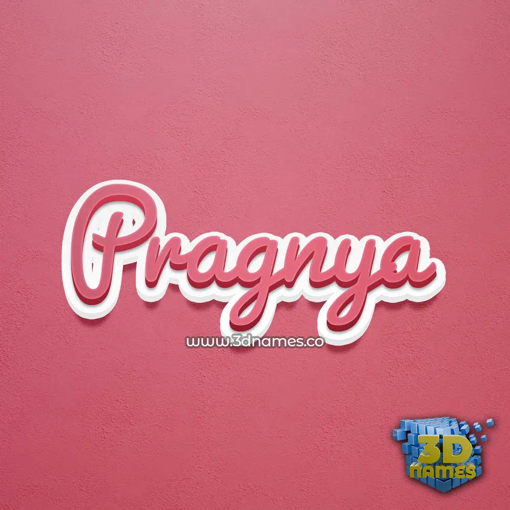 pragnya in Red Scribble style - 3D name wallpaper