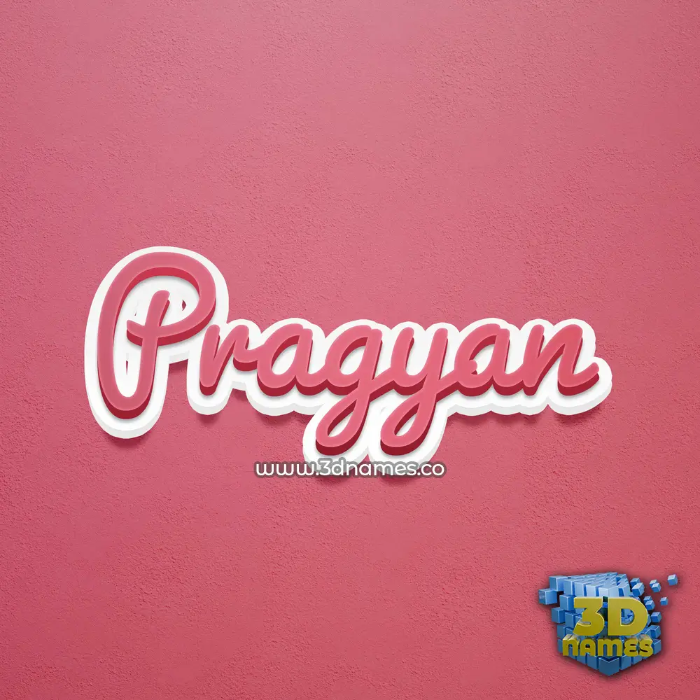 pragyan in Red Scribble style - 3D name wallpaper