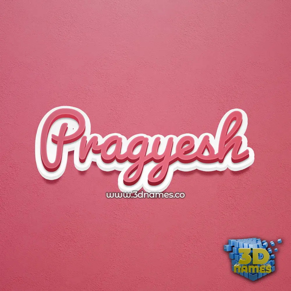 pragyesh in Red Scribble style - 3D name wallpaper