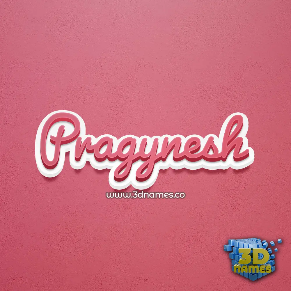 pragynesh in Red Scribble style - 3D name wallpaper