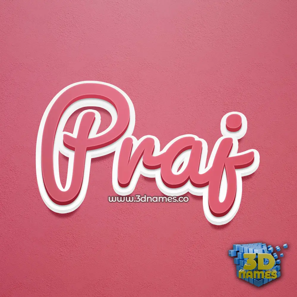 praj in Red Scribble style - 3D name wallpaper