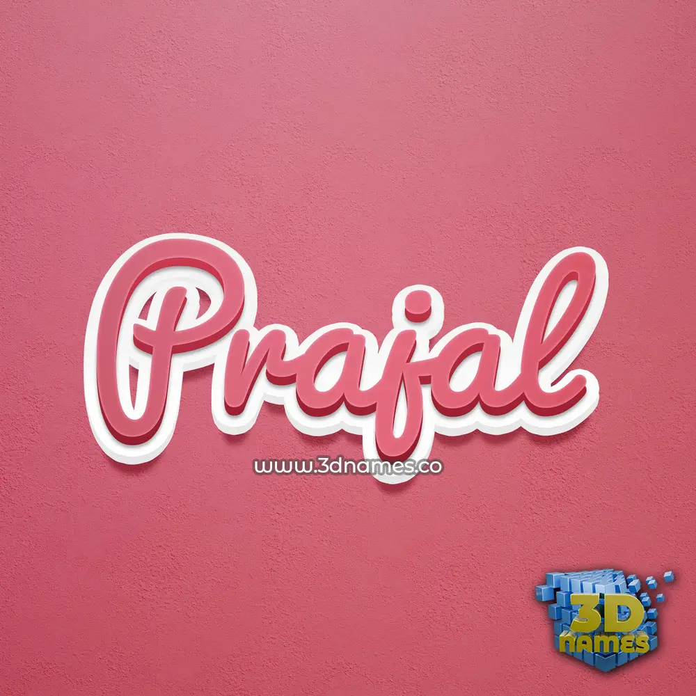 prajal in Red Scribble style - 3D name wallpaper