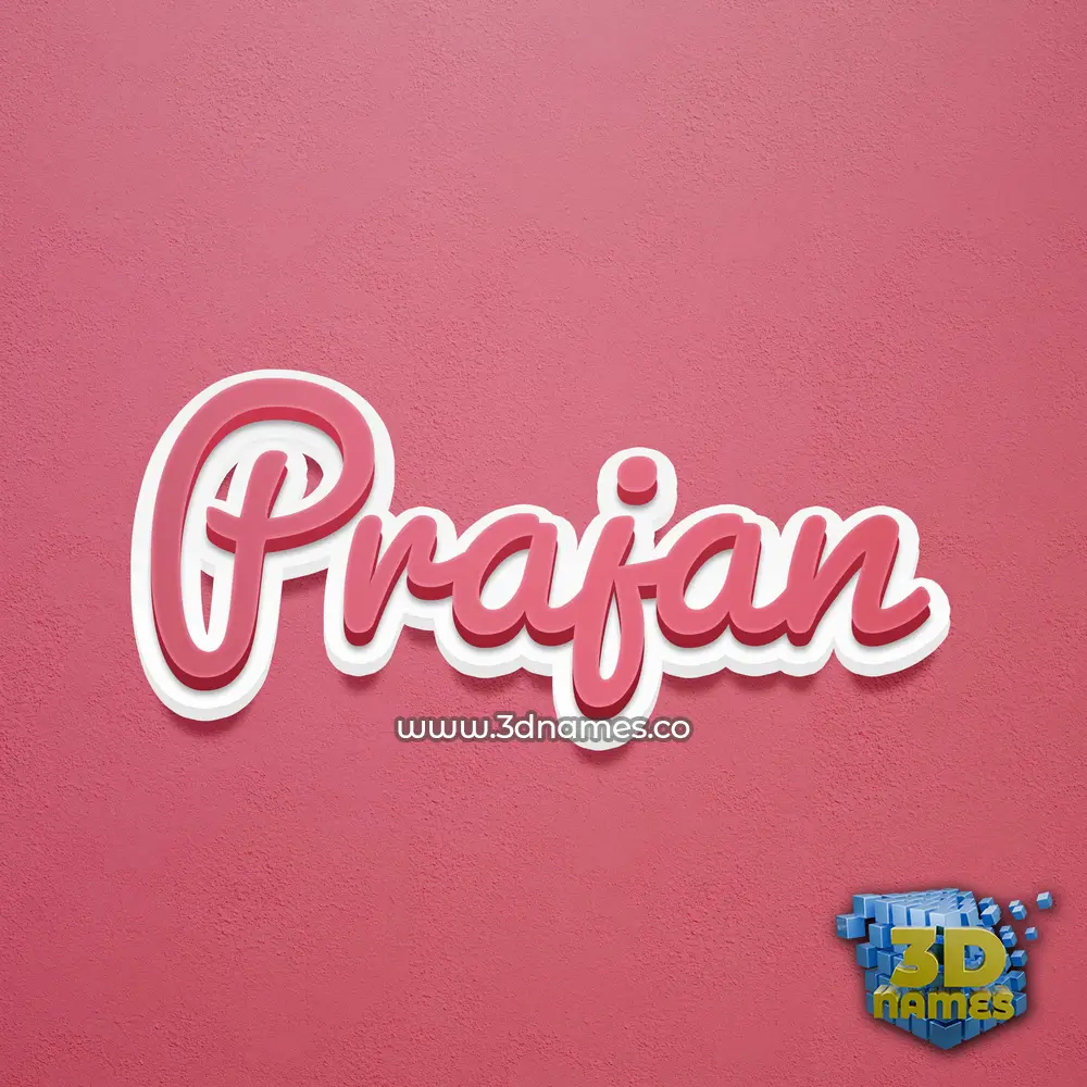 prajan in Red Scribble style - 3D name wallpaper