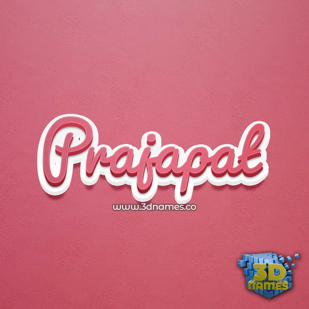 prajapat in Red Scribble style - 3D name wallpaper