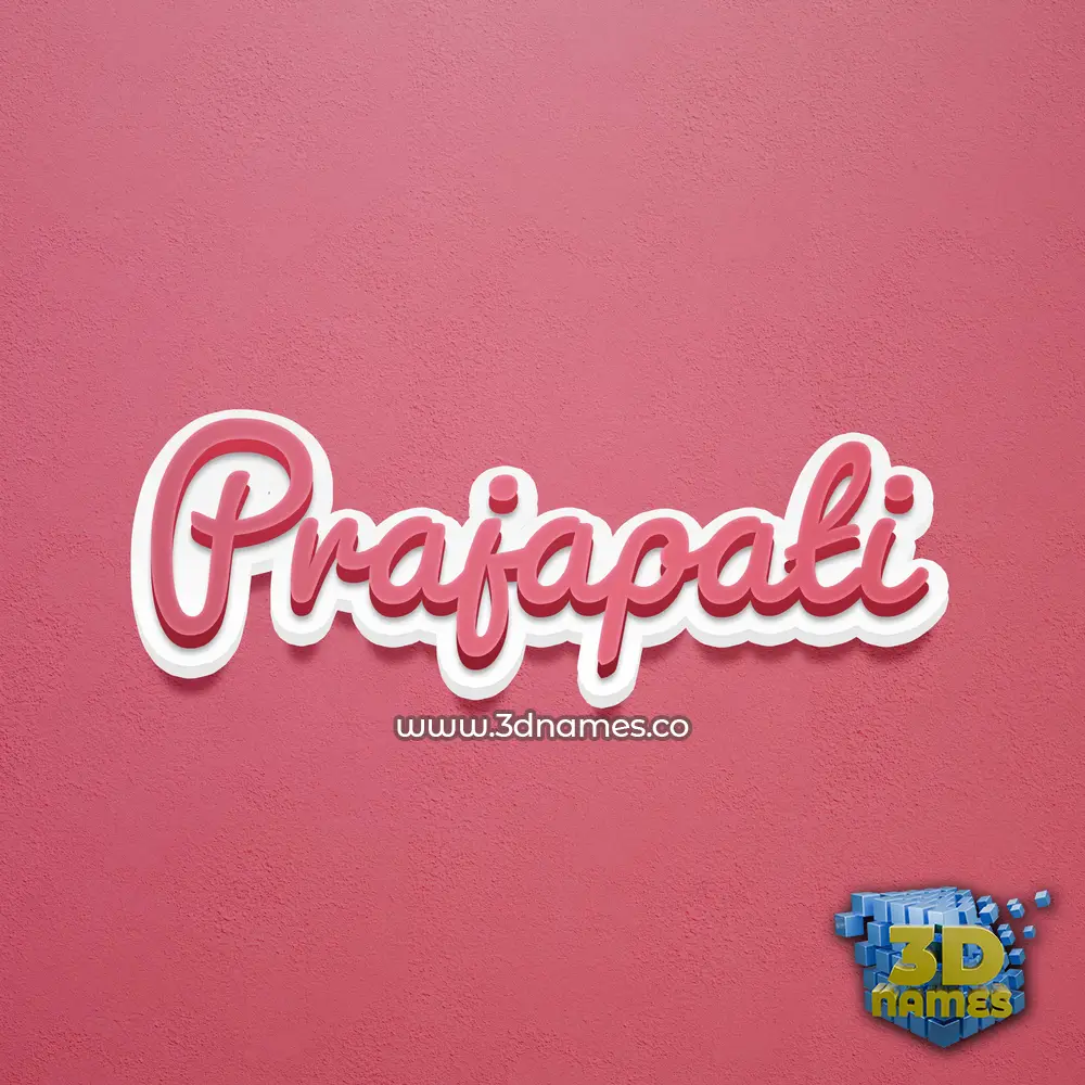 prajapati in Red Scribble style - 3D name wallpaper
