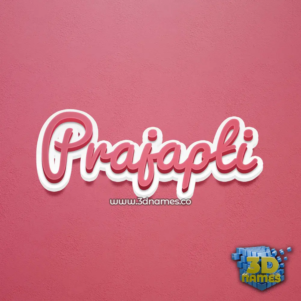 prajapti in Red Scribble style - 3D name wallpaper