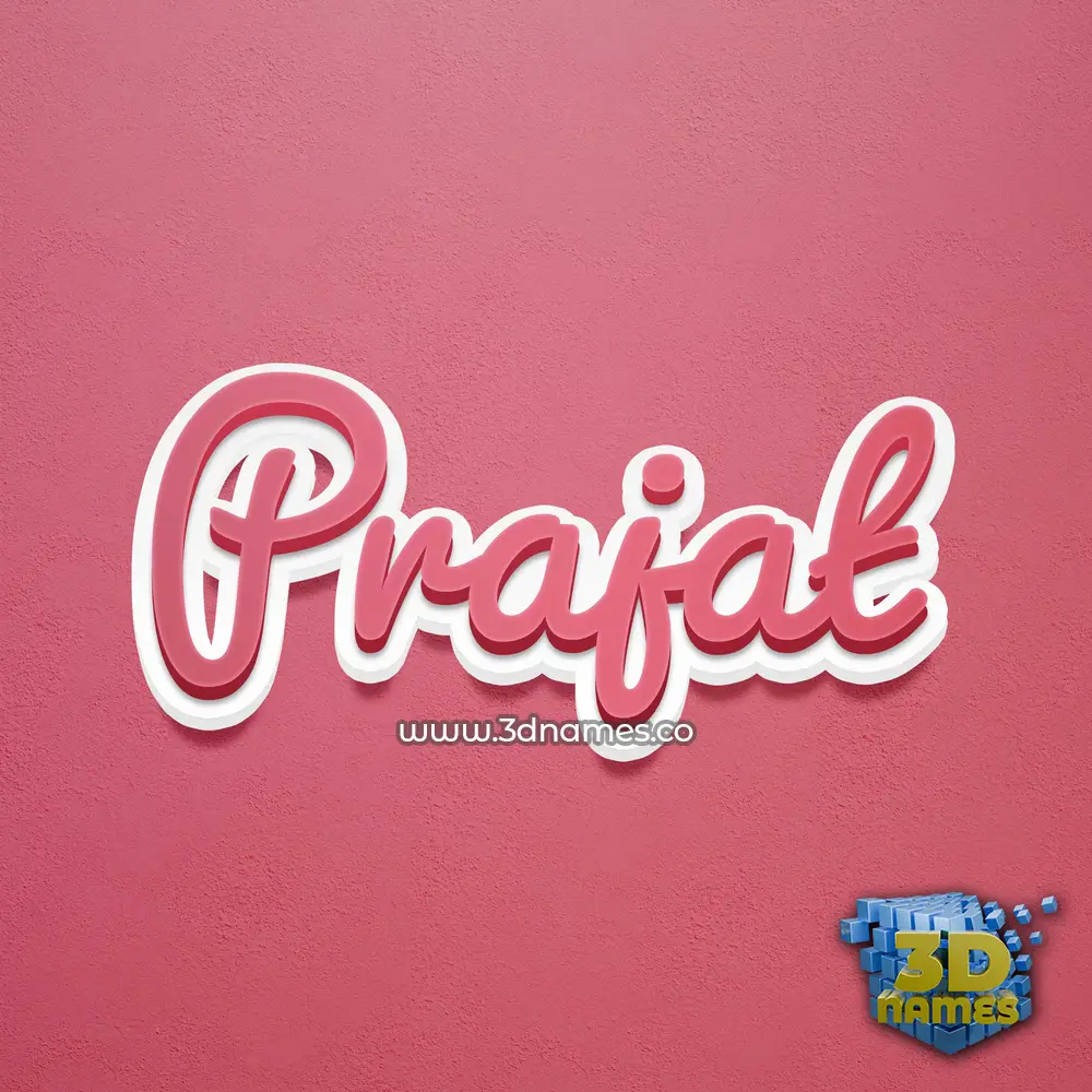 prajat in Red Scribble style - 3D name wallpaper