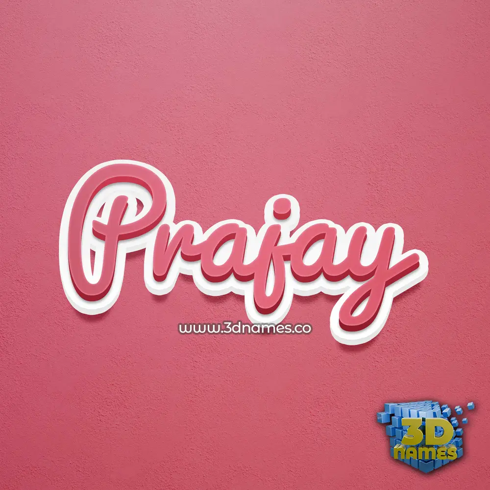 prajay in Red Scribble style - 3D name wallpaper