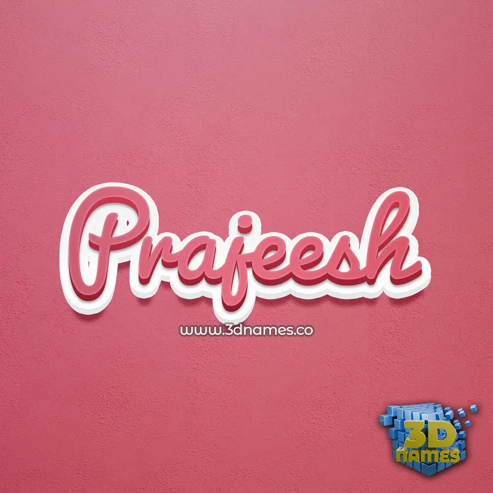 prajeesh in Red Scribble style - 3D name wallpaper