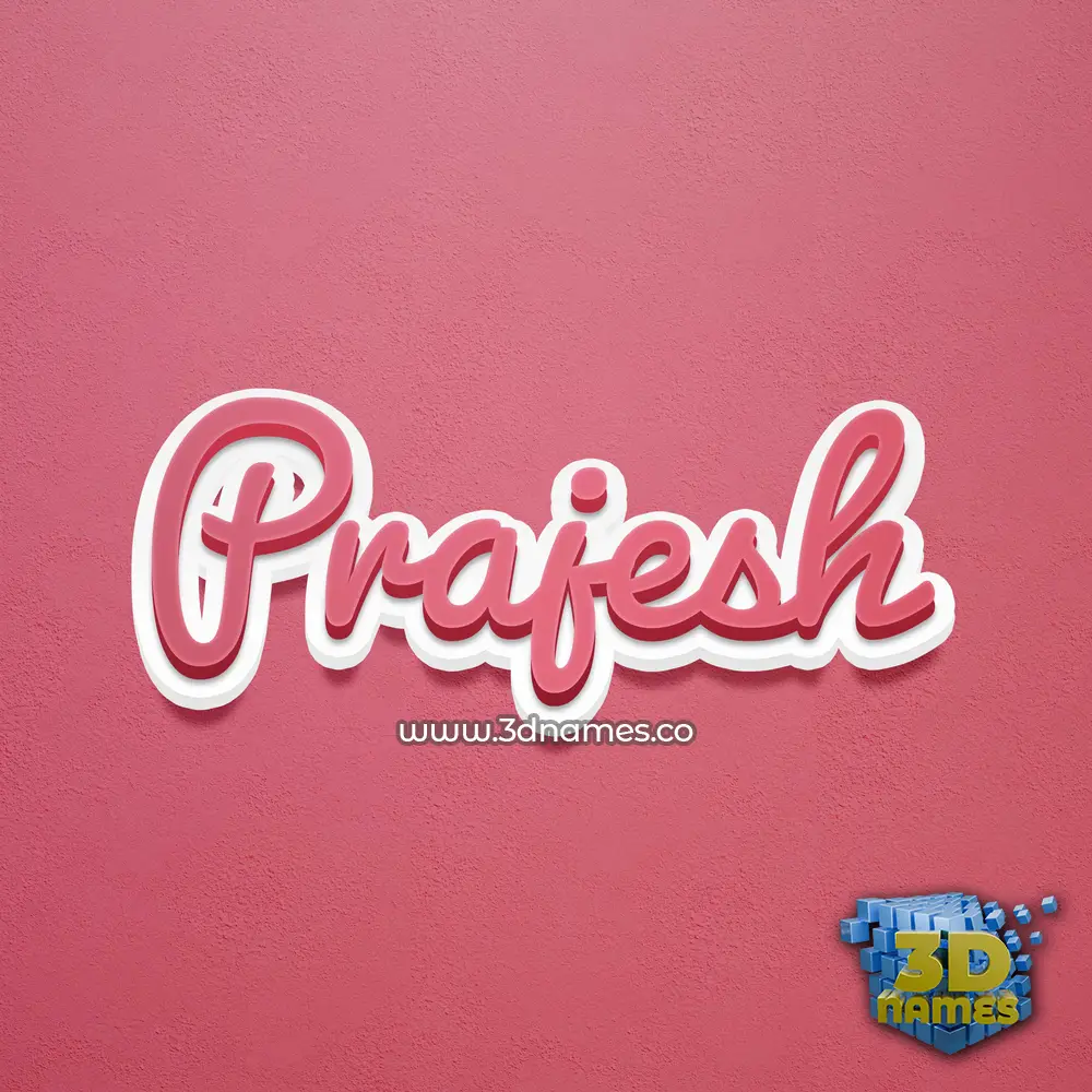 prajesh in Red Scribble style - 3D name wallpaper