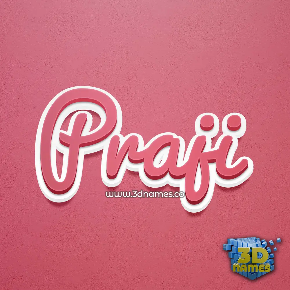 praji in Red Scribble style - 3D name wallpaper