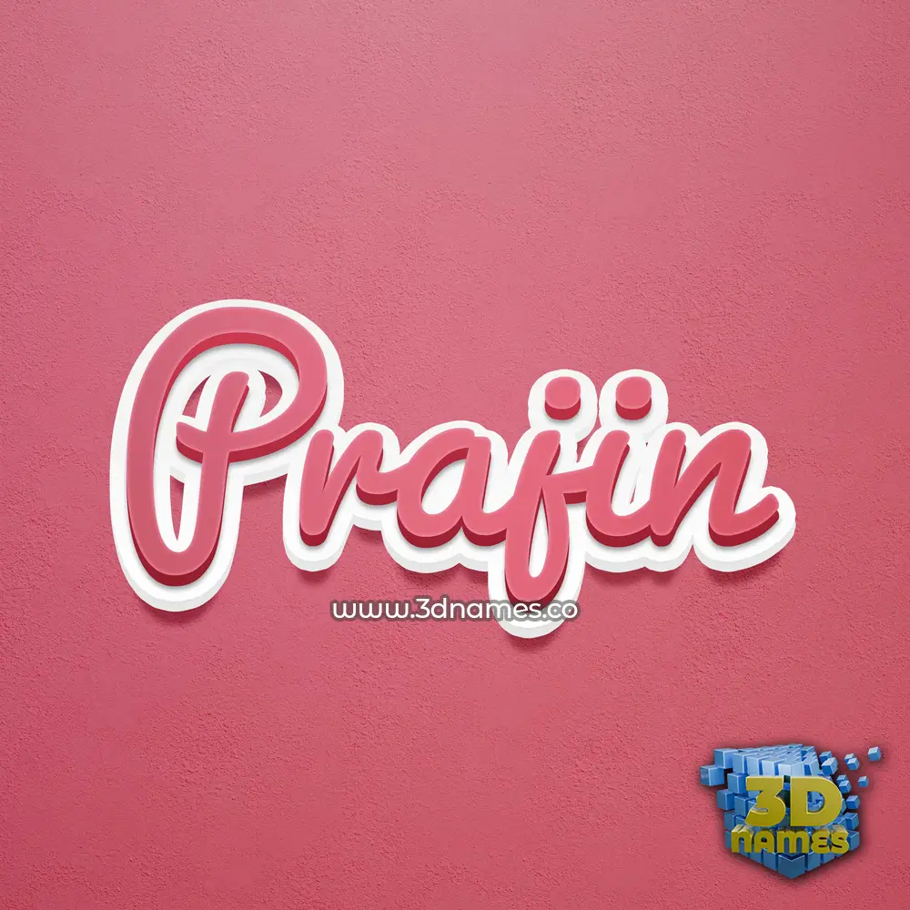 prajin in Red Scribble style - 3D name wallpaper