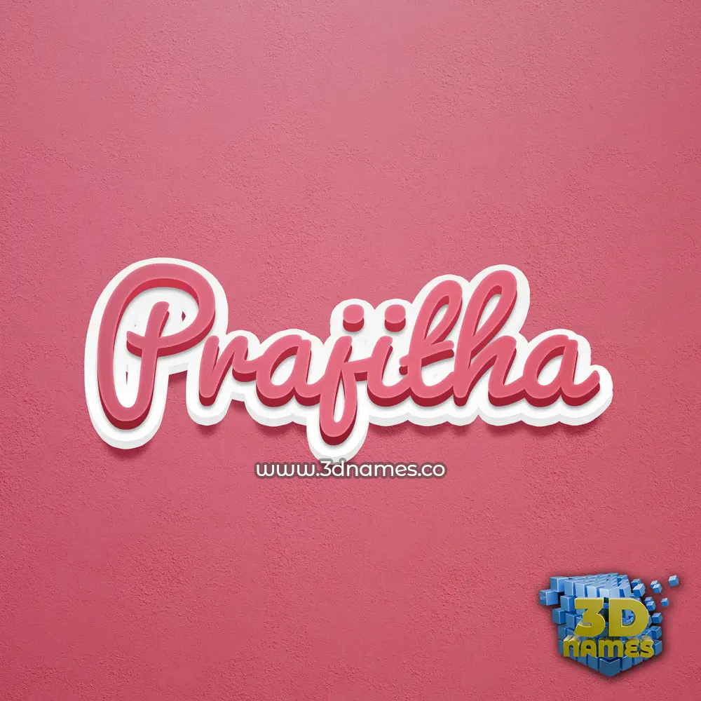 prajitha in Red Scribble style - 3D name wallpaper