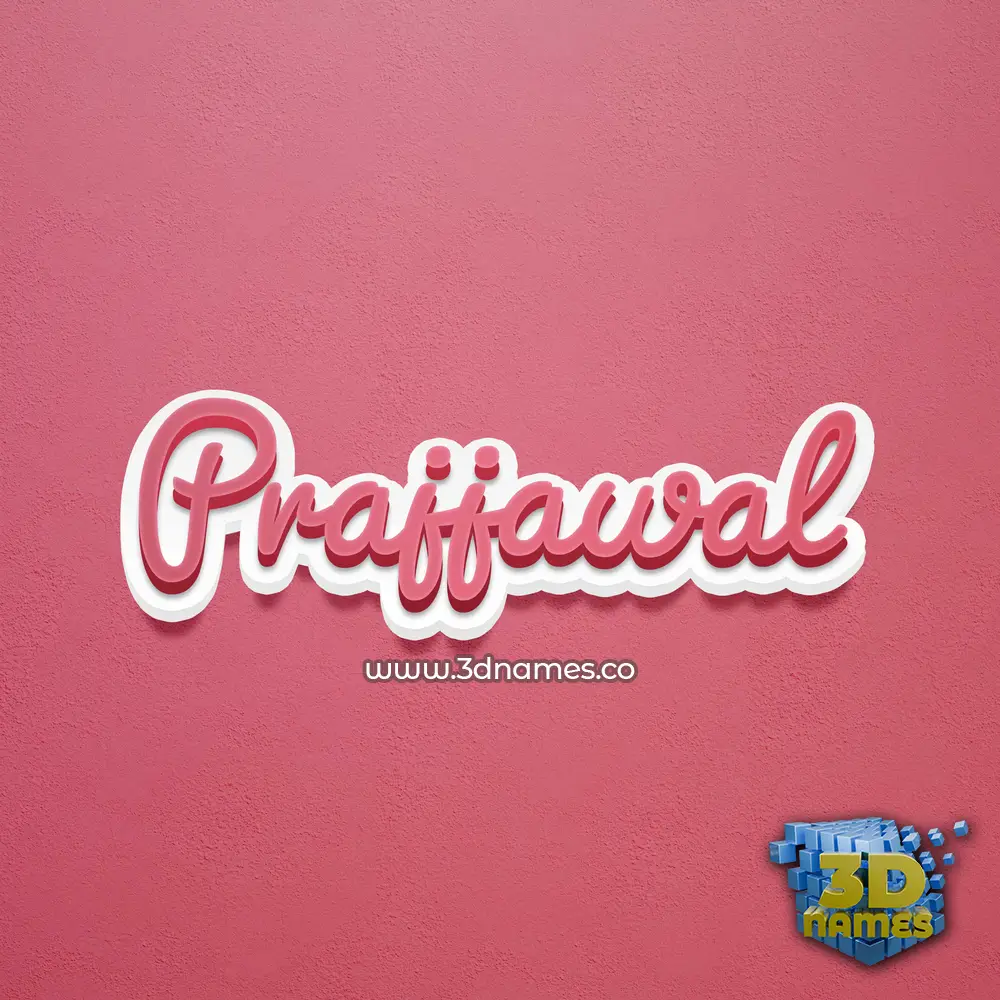 prajjawal in Red Scribble style - 3D name wallpaper