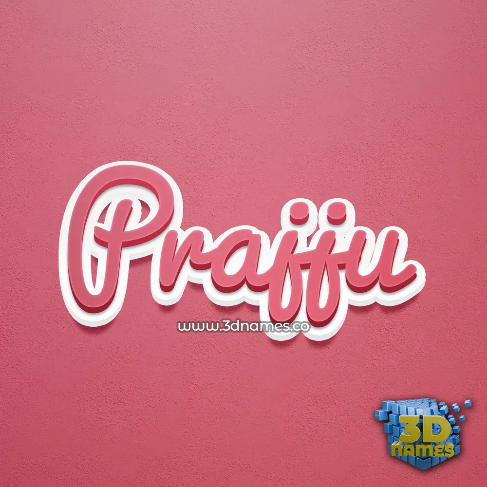 prajju in Red Scribble style - 3D name wallpaper