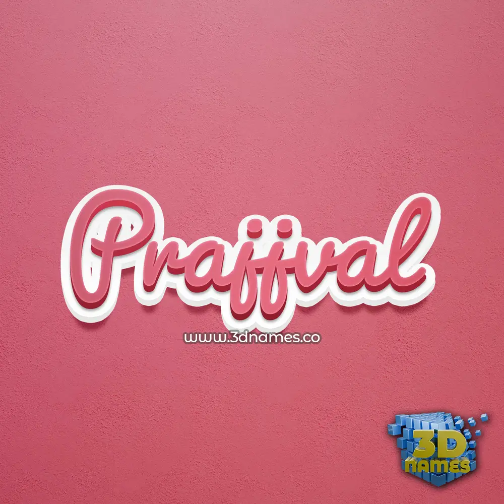prajjval in Red Scribble style - 3D name wallpaper