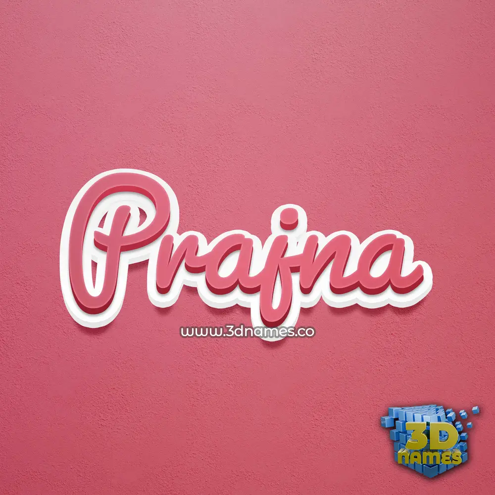 prajna in Red Scribble style - 3D name wallpaper