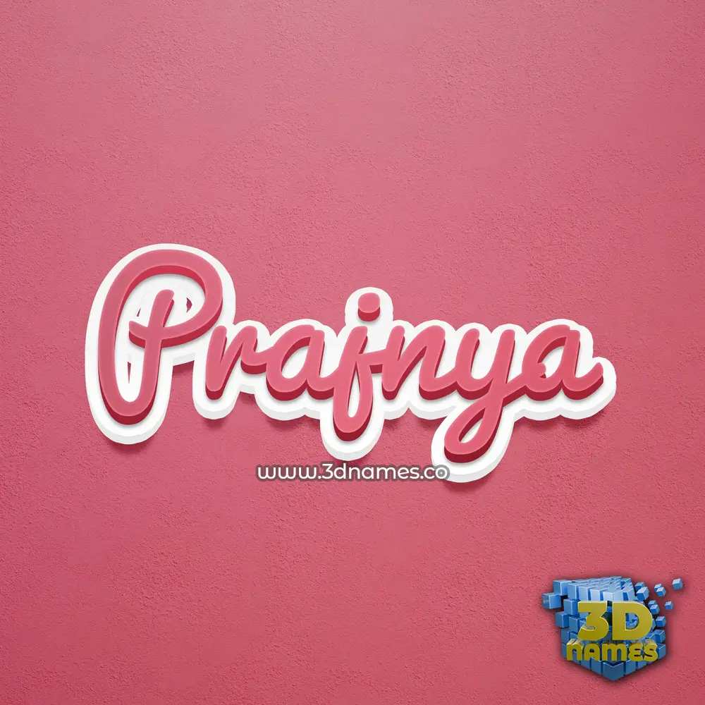 prajnya in Red Scribble style - 3D name wallpaper