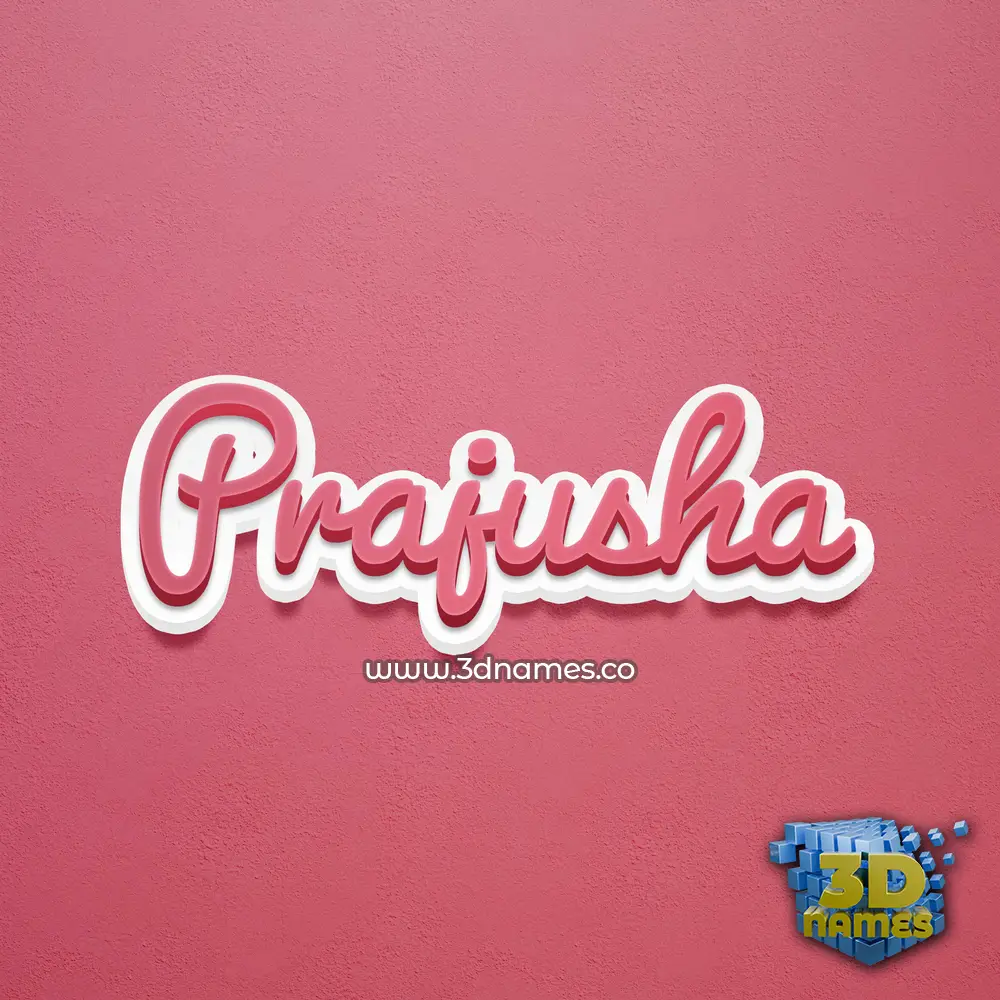 prajusha in Red Scribble style - 3D name wallpaper