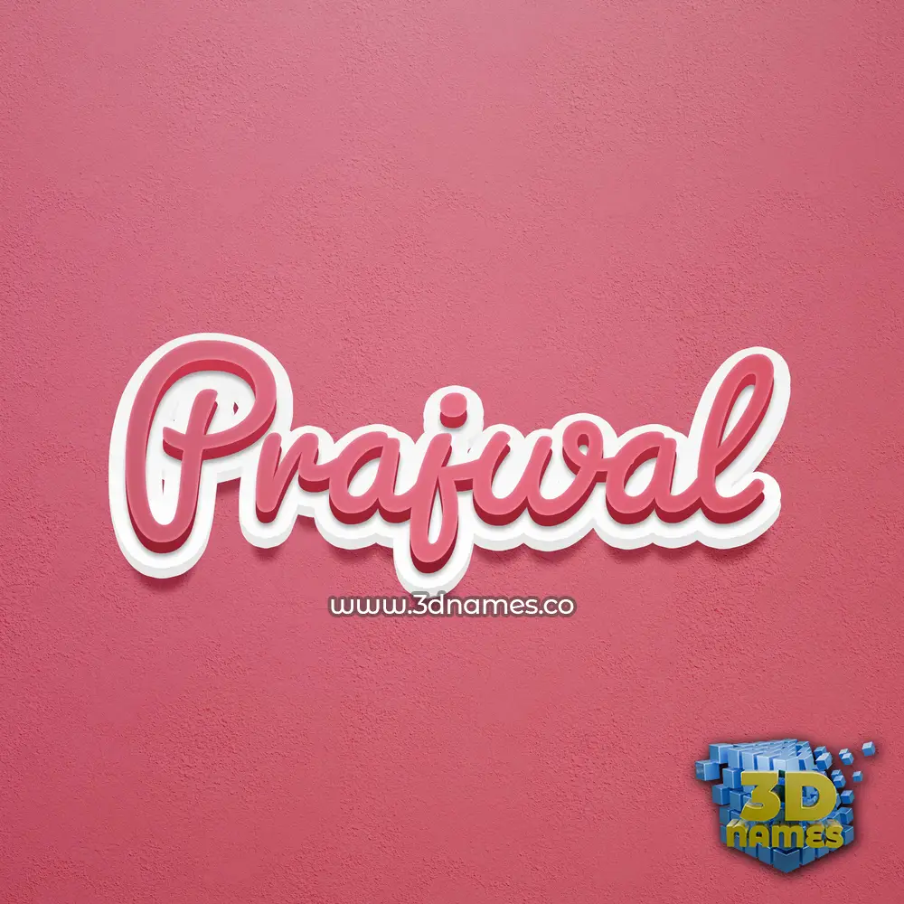 prajwal in Red Scribble style - 3D name wallpaper
