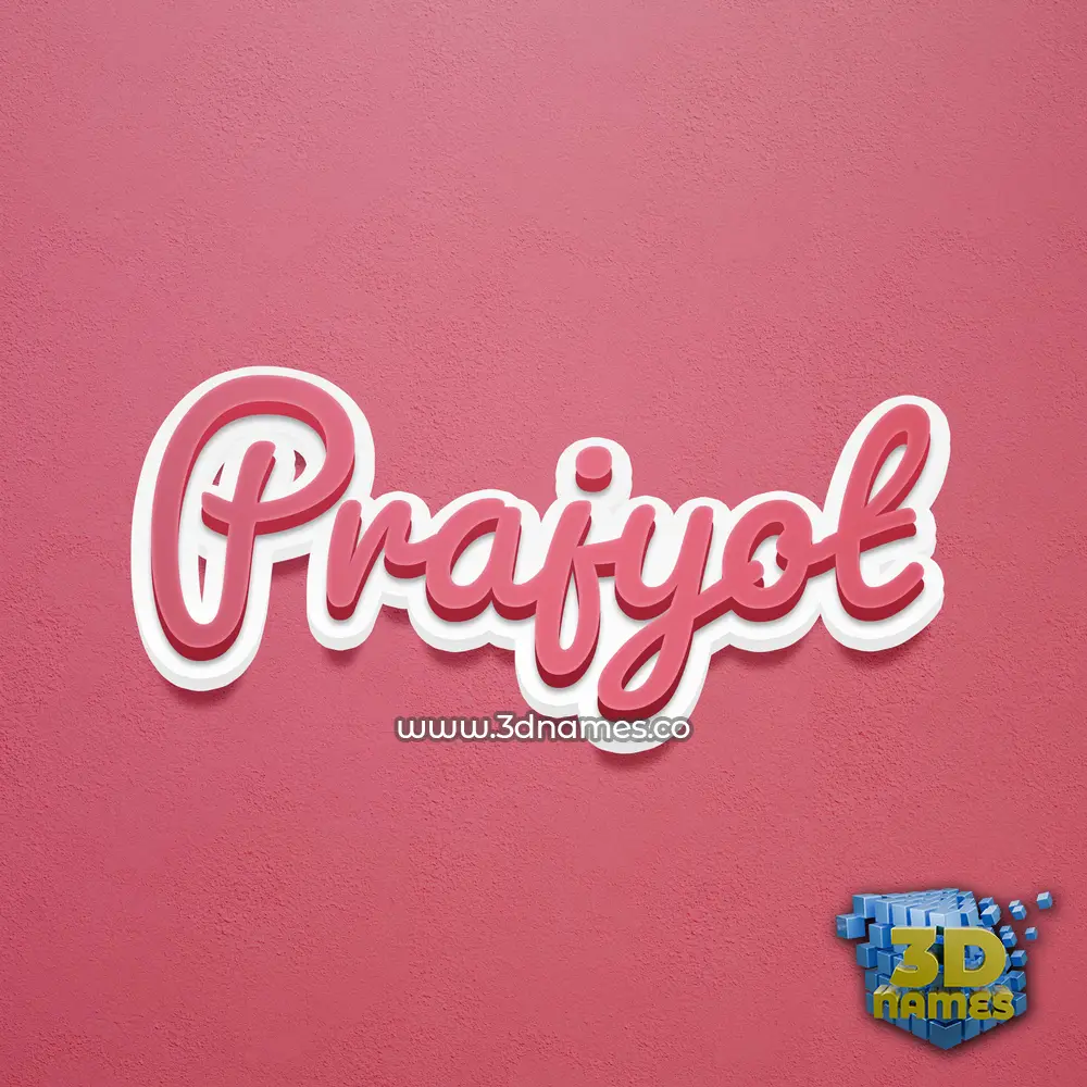 prajyot in Red Scribble style - 3D name wallpaper