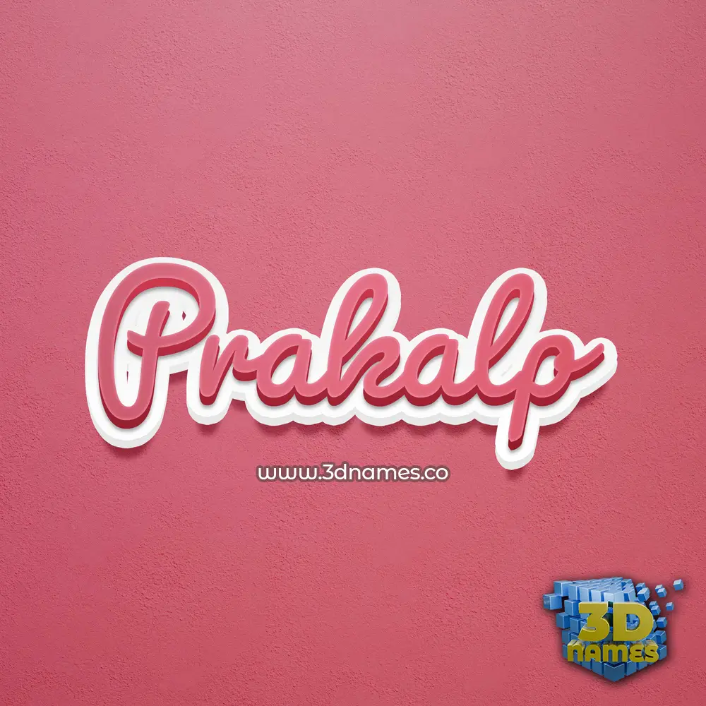 prakalp in Red Scribble style - 3D name wallpaper