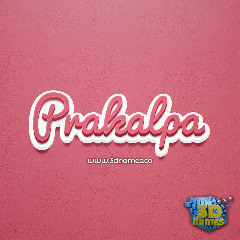 prakalpa in Red Scribble style - 3D name wallpaper