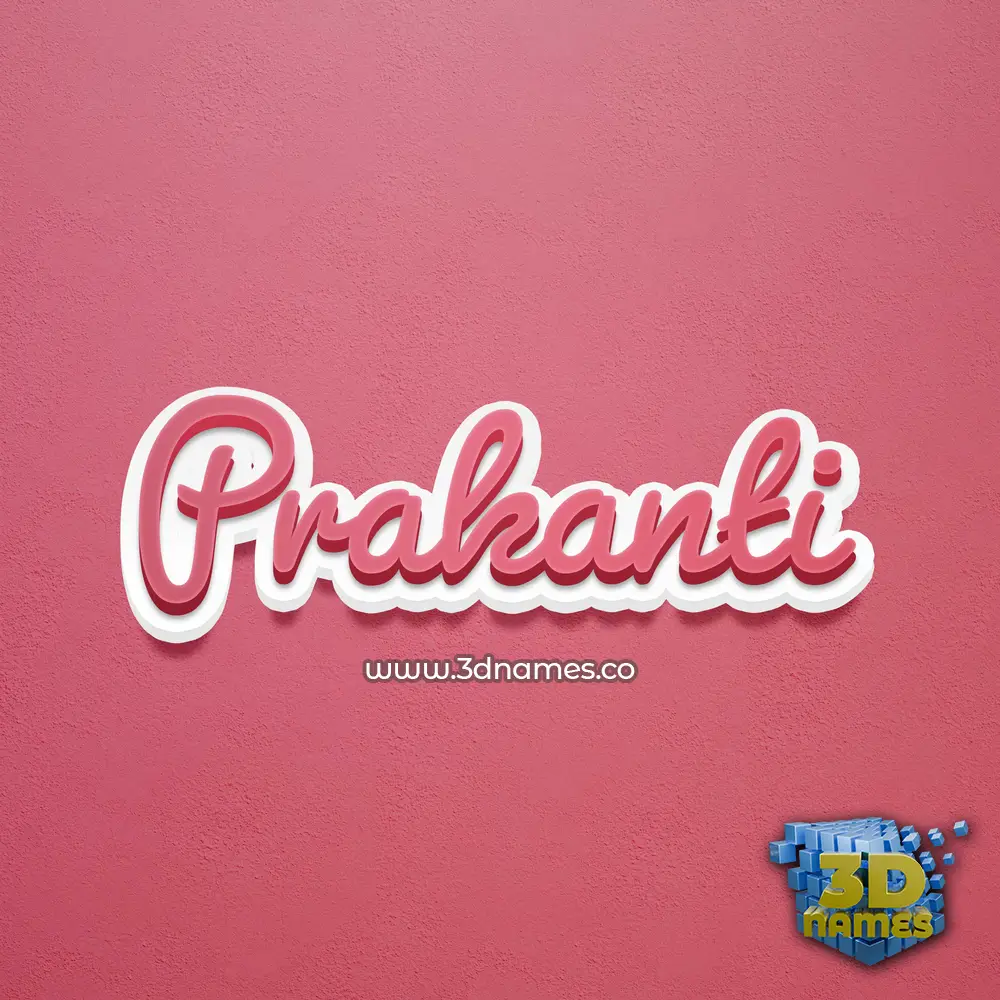prakanti in Red Scribble style - 3D name wallpaper