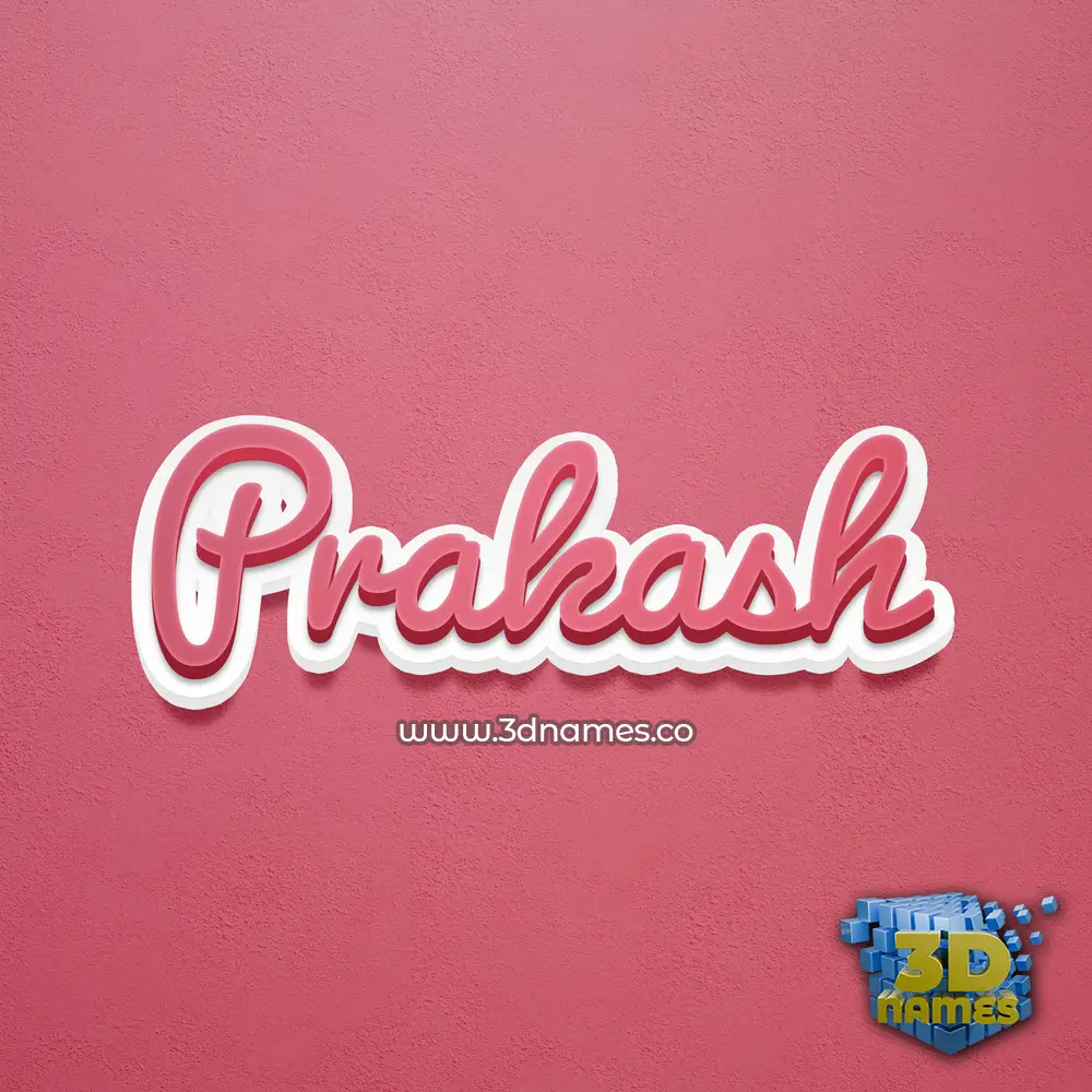 prakash in Red Scribble style - 3D name wallpaper