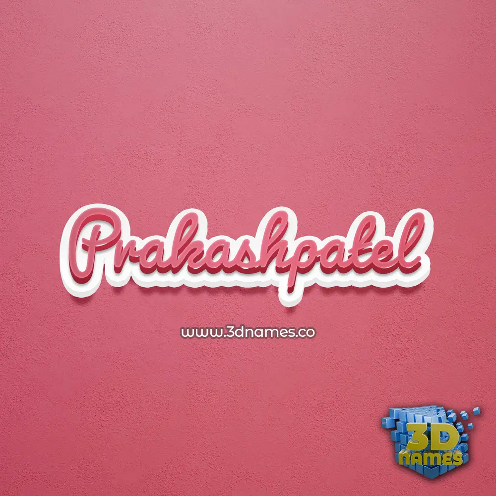 prakashpatel in Red Scribble style - 3D name wallpaper