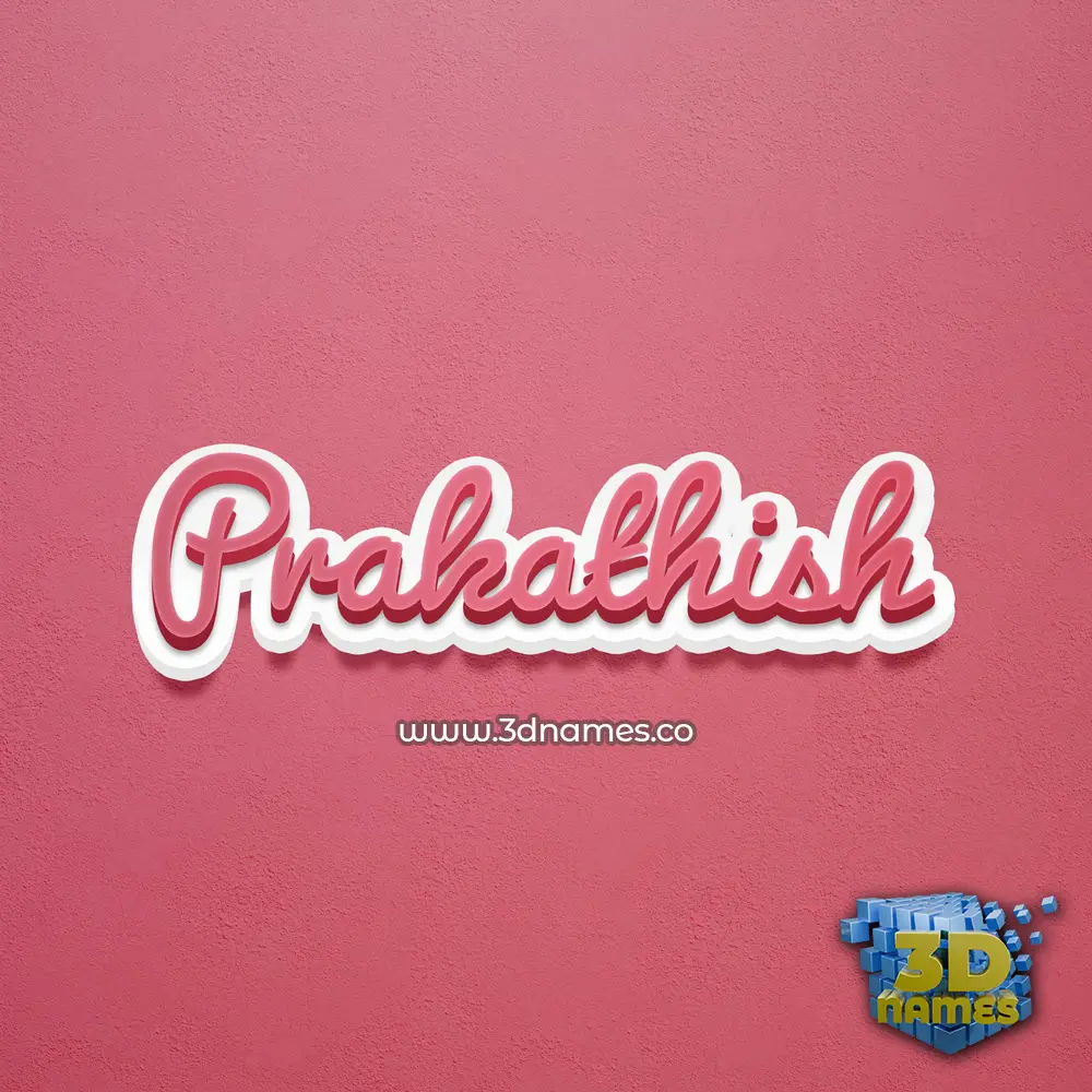 prakathish in Red Scribble style - 3D name wallpaper