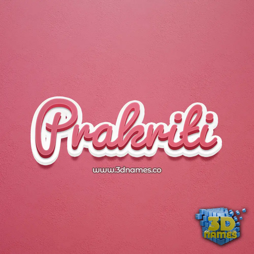prakriti in Red Scribble style - 3D name wallpaper