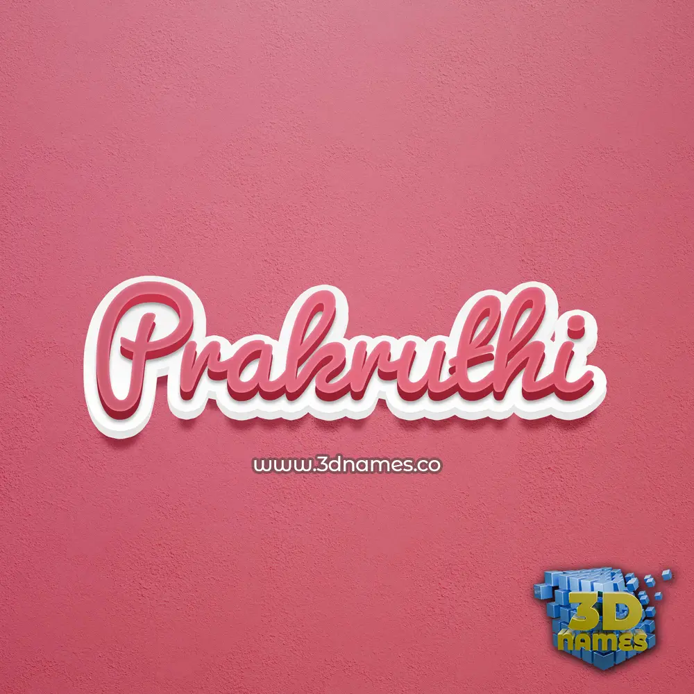 prakruthi in Red Scribble style - 3D name wallpaper