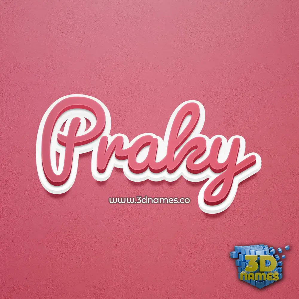 praky in Red Scribble style - 3D name wallpaper