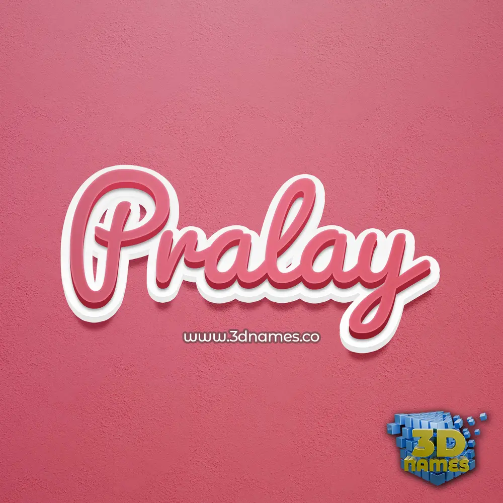 pralay in Red Scribble style - 3D name wallpaper