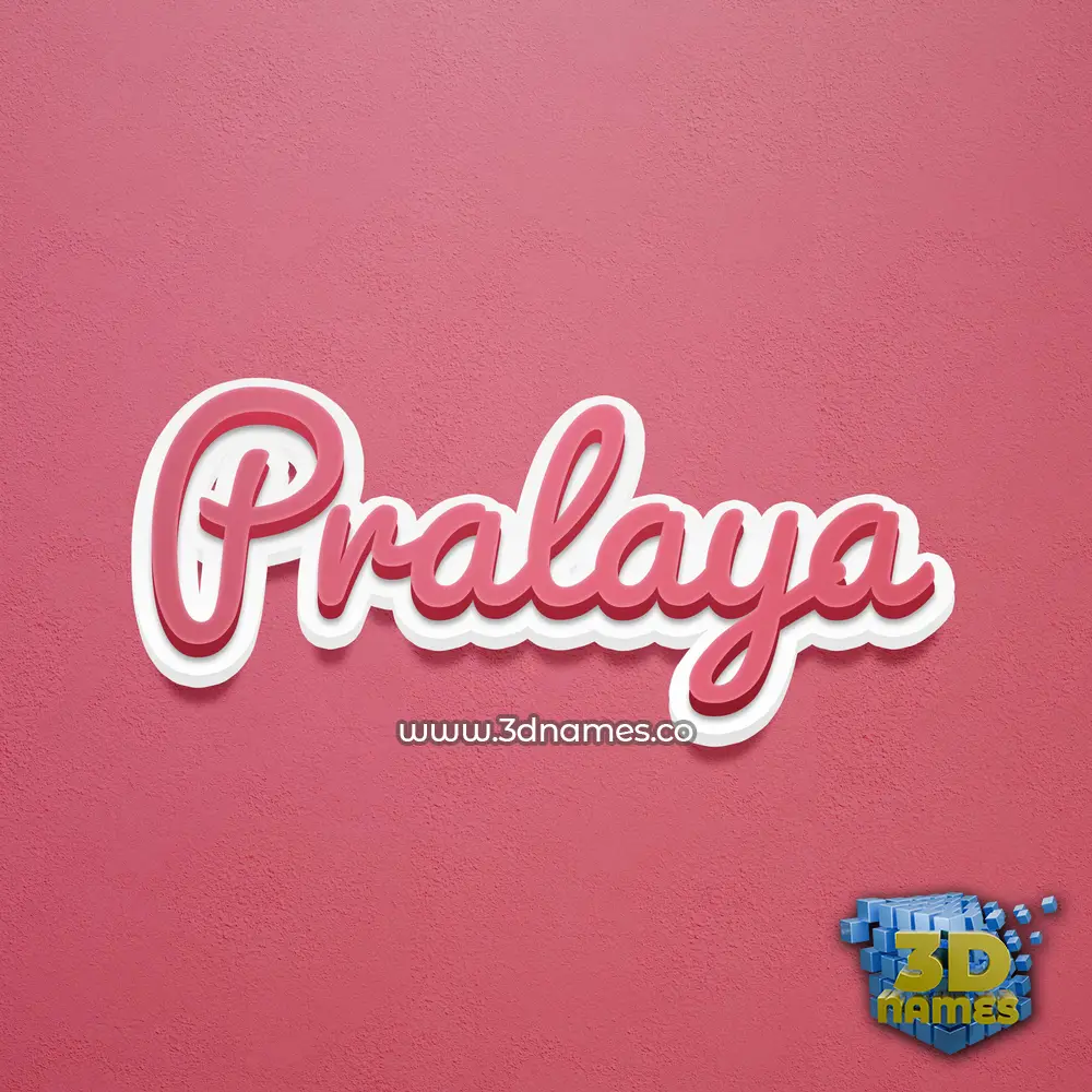 pralaya in Red Scribble style - 3D name wallpaper