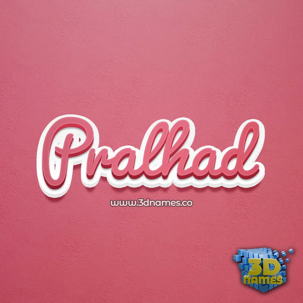 pralhad in Red Scribble style - 3D name wallpaper