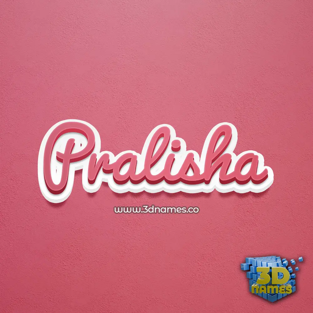 pralisha in Red Scribble style - 3D name wallpaper