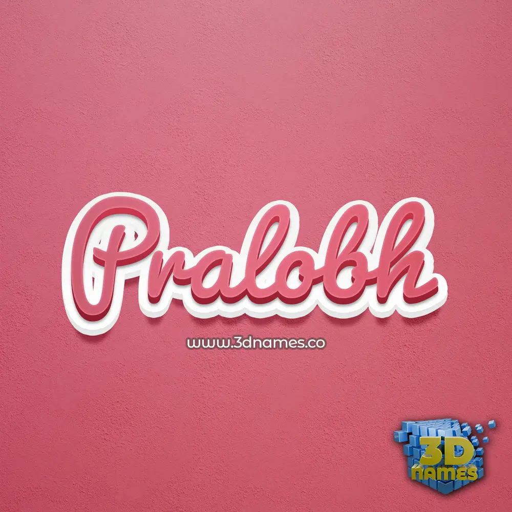 pralobh in Red Scribble style - 3D name wallpaper