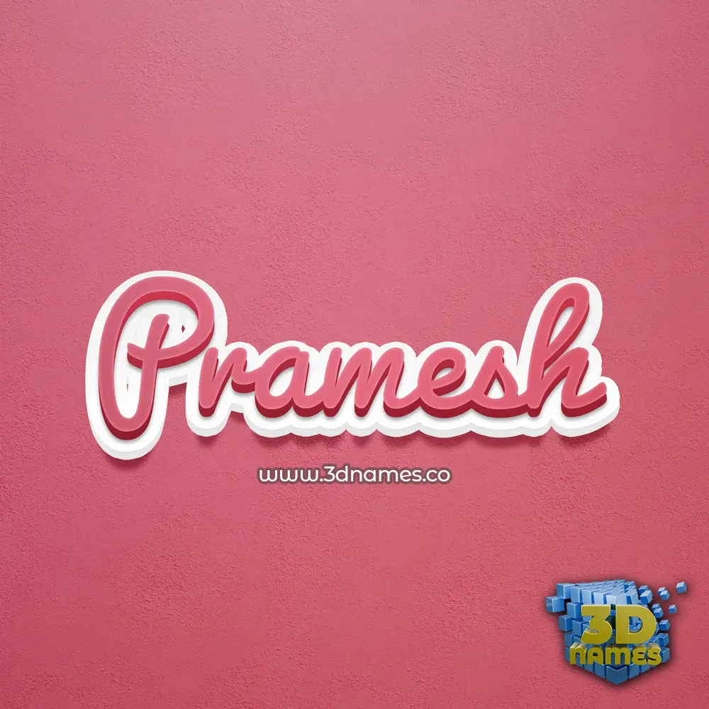 pramesh in Red Scribble style - 3D name wallpaper